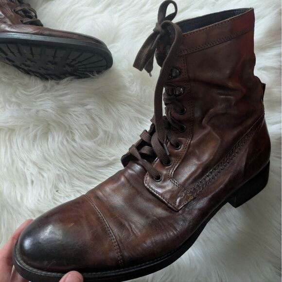 Adam Derrick To Boot New York Men\'s Brown Leather Lace Up Boots 9.5 main image 9